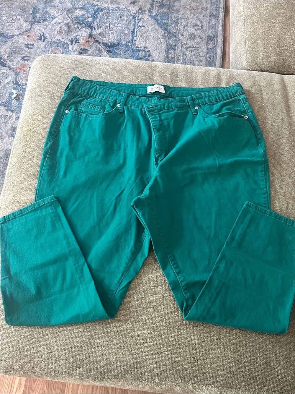 crown & ivy Teal Green Skinny Jeans